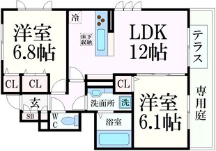 コンフォート西岡本の物件間取画像